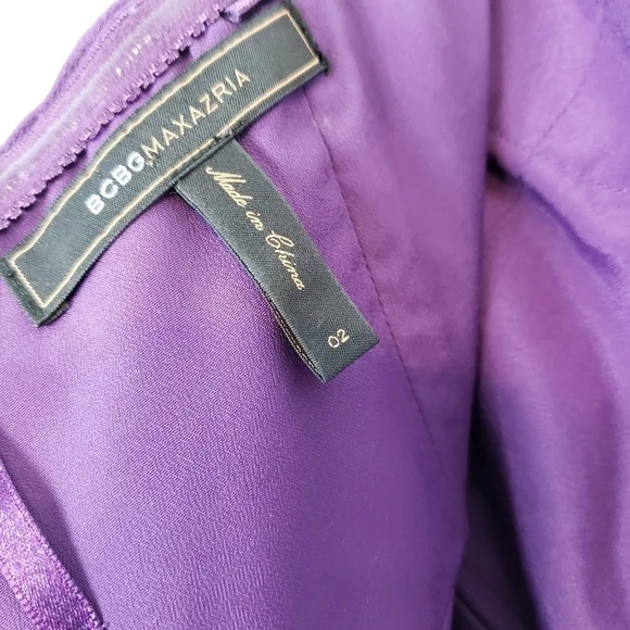 Bcbg pleated chiffon sweetheart neck dress - Picture 4 of 8